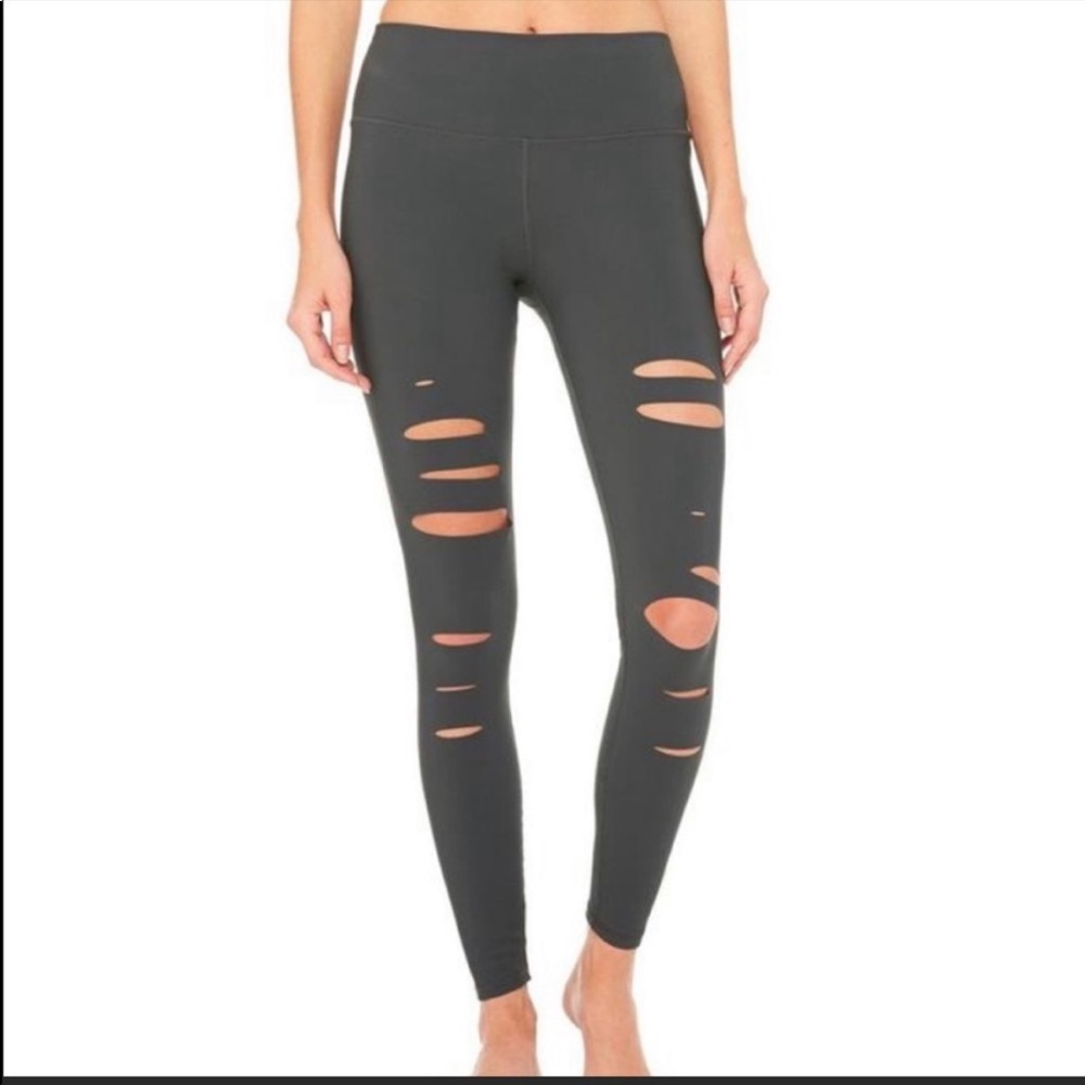 ALO Yoga High Waisted Warrior Ripped Cutout Leggings Small